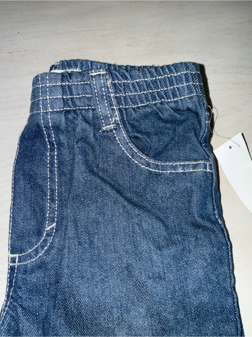 Kids - Elastic-Waist Blue Denim Jeans